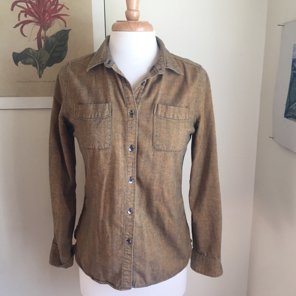 Wool rich button down top